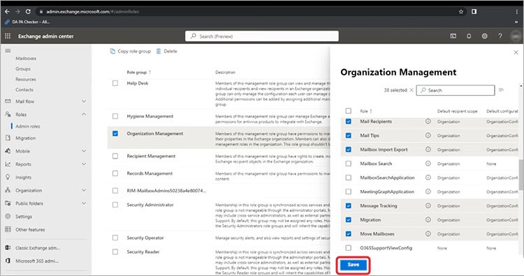 Open the Exchange Admin Center